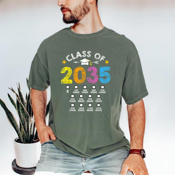 Class Of 2035 Grow With Me Checklist Graduation Men's Comfort Colors T-Shirt