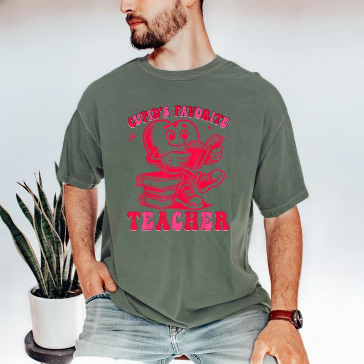 Cupid's Favorite Teacher Valentines Day Heart Book Lover Men's Comfort Colors T-Shirt Cupid's Favorite Teacher Valentines Day Heart Book Lover Men's Comfort Colors T-Shirt