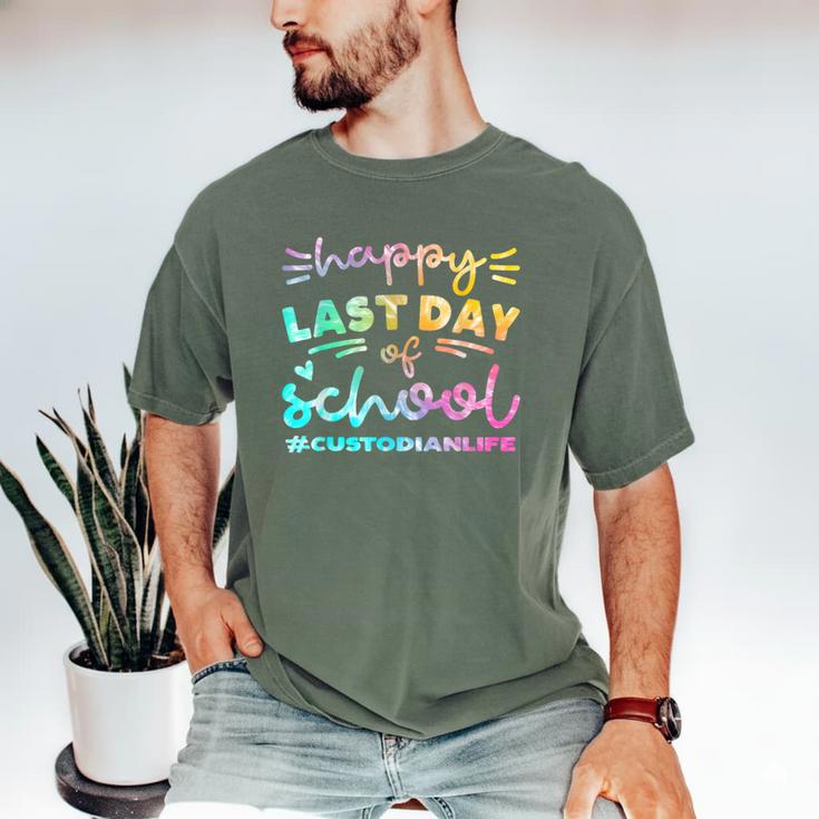 Custodian Life Graduation Day Last Day Of School Tie Dye Men's Comfort Colors T-Shirt