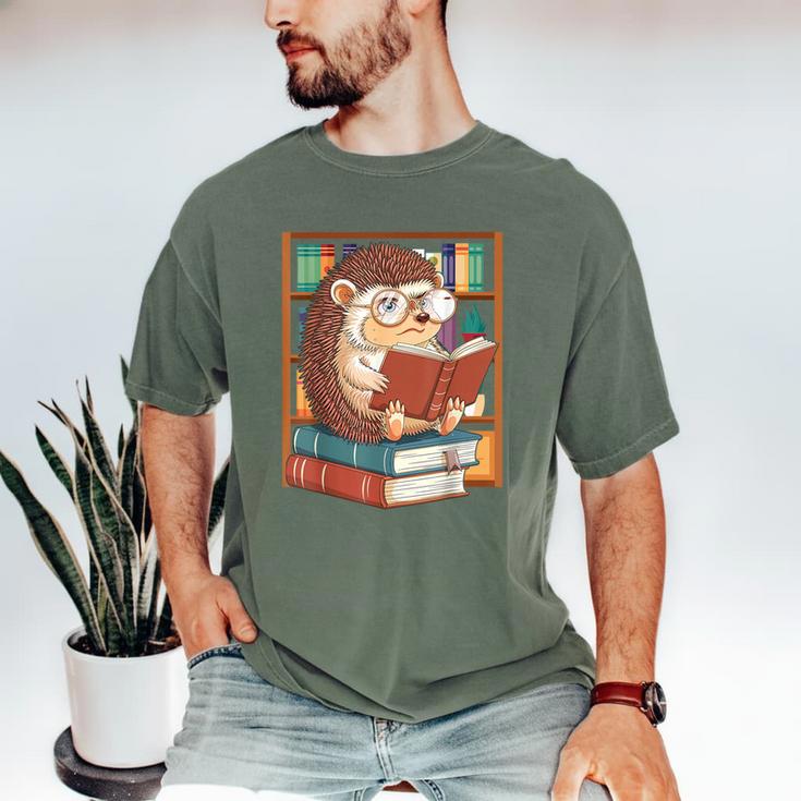 Cute Hedgehog Book Nerd Men's Comfort Colors T-Shirt