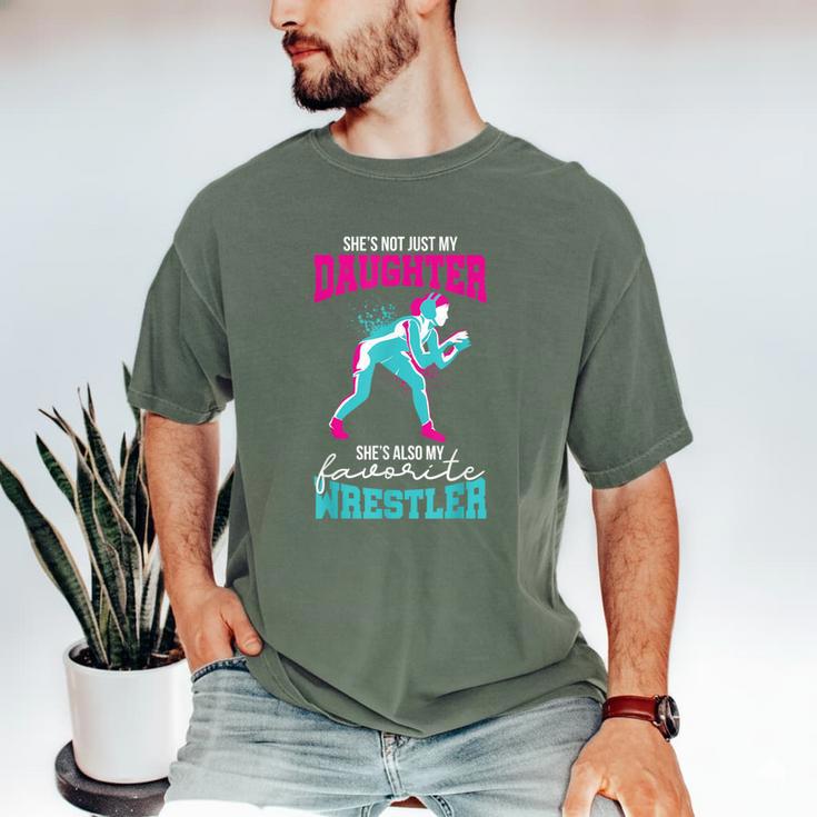 Cute Wrestling Daughter Favorite Wrestler Dad Mom Men's Comfort Colors T-Shirt