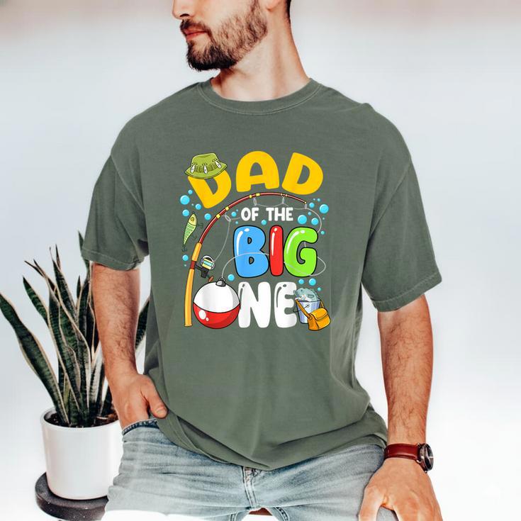 Dad Of The Big One Fishing Birthday Boy Family Party Men's Comfort Colors T-Shirt