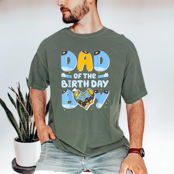 Dad Of The Birthday Boy Blue Dog Family Matching Men's Comfort Colors T-Shirt
