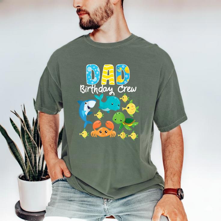 Dad Birthday Crew Sea Ocean Fish Aquarium Bday Party Men's Comfort Colors T-Shirt