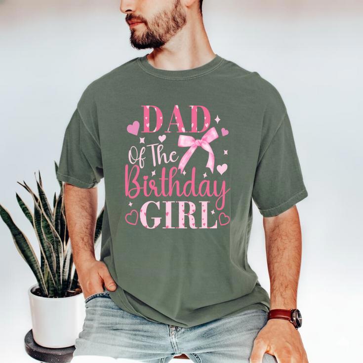 Dad Of The Birthday Girl Bow Cute Pink Matching Family Party Men's Comfort Colors T-Shirt
