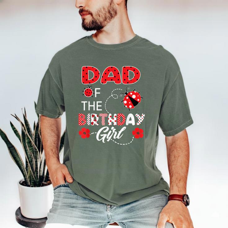 Dad Of The Birthday Girl Family Ladybug Birthday Men's Comfort Colors T-Shirt