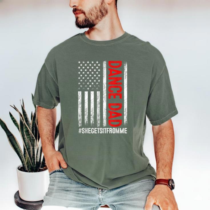 Dad Dance She Get It From Me Proud Dancer Dad USA Flag Men Men's Comfort Colors T-Shirt