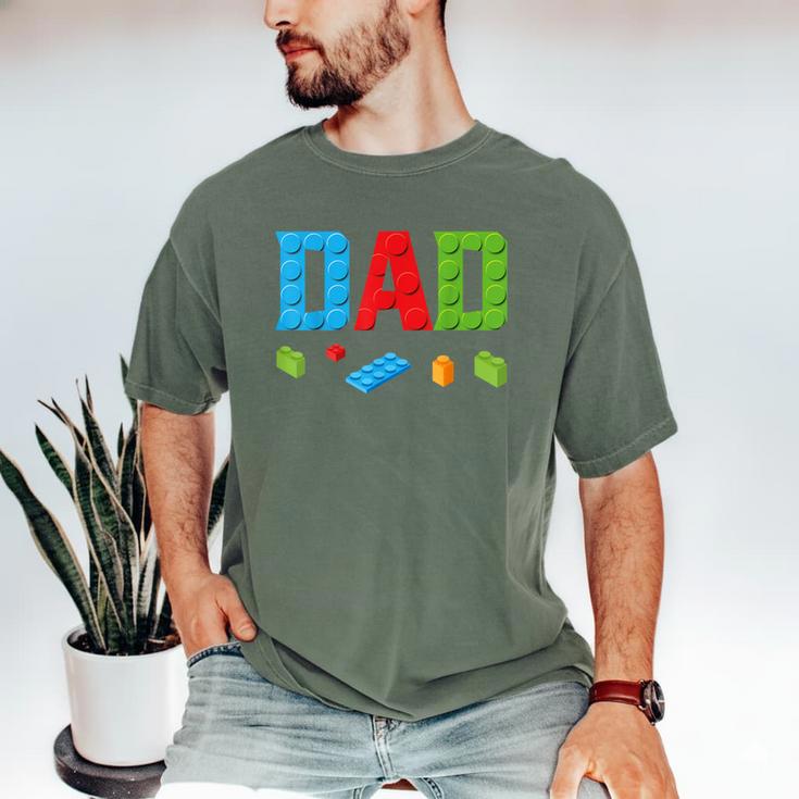 Dad Master Builder Building Bricks Blocks Family Set Parents Small Men's Comfort Colors T-Shirt
