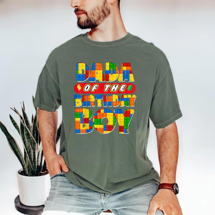 Dad And Mom Dada Birthday Boy Building Bricks Family Party Men's Comfort Colors T-Shirt
