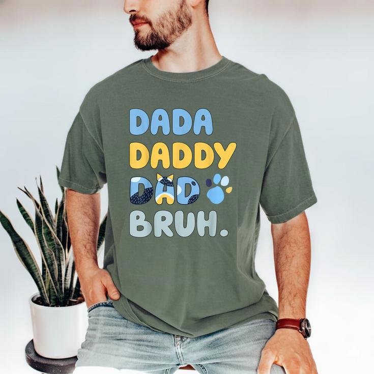 Dada Daddy Dad Bruh Fathers Day Blue Dog Men's Comfort Colors T-Shirt