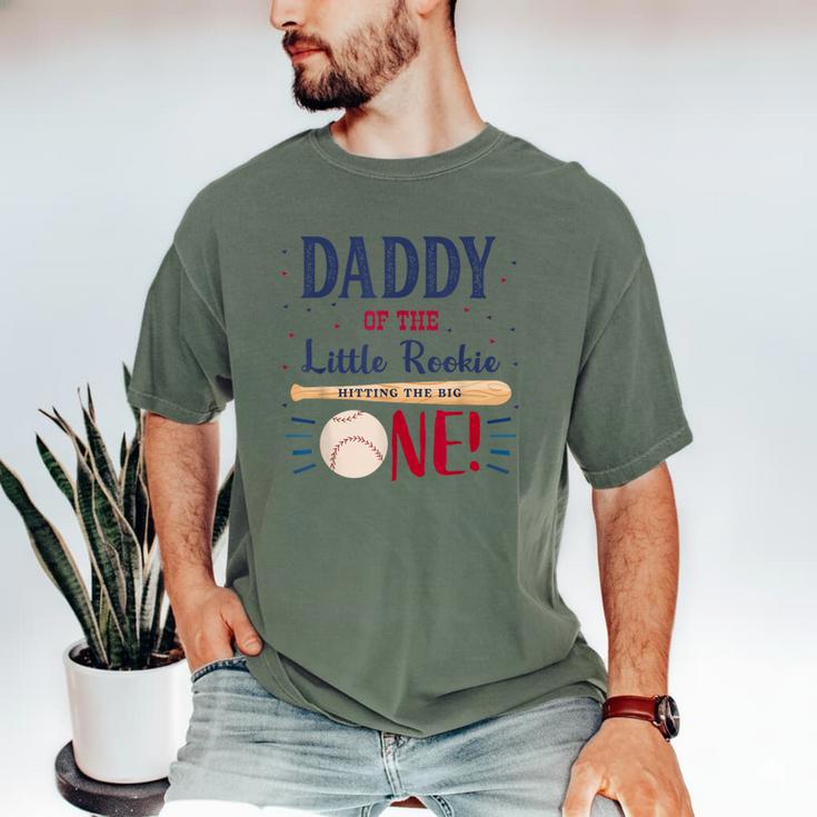 Daddy Dad First Birthday Little Rookie Baseball The Big One Men's Comfort Colors T-Shirt Daddy Dad First Birthday Little Rookie Baseball The Big One Men's Comfort Colors T-Shirt