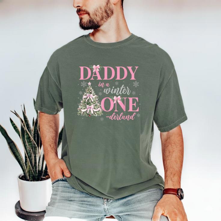 Daddy In a Winter Onederland Birthday Girl Christmas Tree Men's Comfort Colors T-Shirt Daddy In a Winter Onederland Birthday Girl Christmas Tree Men's Comfort Colors T-Shirt