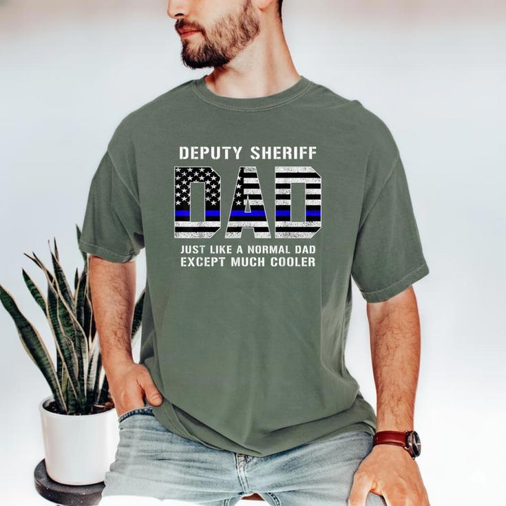 Deputy Sheriff Dad Much Cooler Fathers Day Thin Blue Line Men's Comfort Colors T-Shirt