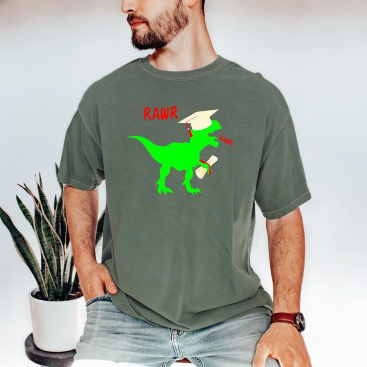 Dinosaur Rawr Diploma Grad Graduate Graduation Men's Comfort Colors T-Shirt