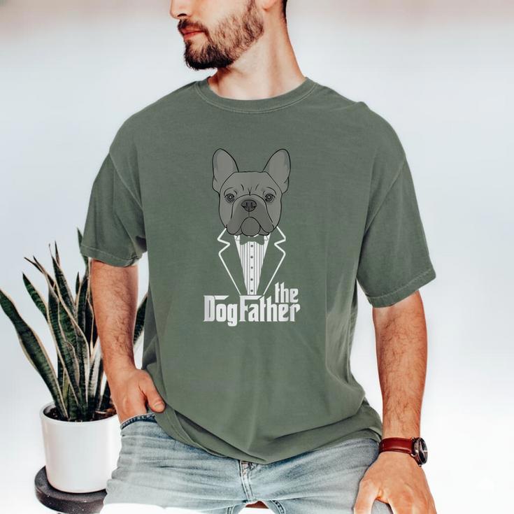 The Dogfather French Bulldog Dad Frenchie Papa T-Shirt Small Men's Comfort Colors T-Shirt
