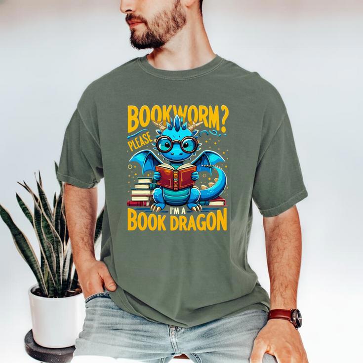 Dragon Bookworm Please I'm A Book Dragon Men's Comfort Colors T-Shirt