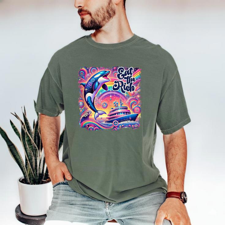 EAT THE RICH 90S NOSTALGIA WHALE ORCA YAHCT RETRO Men's Comfort Colors T-Shirt
