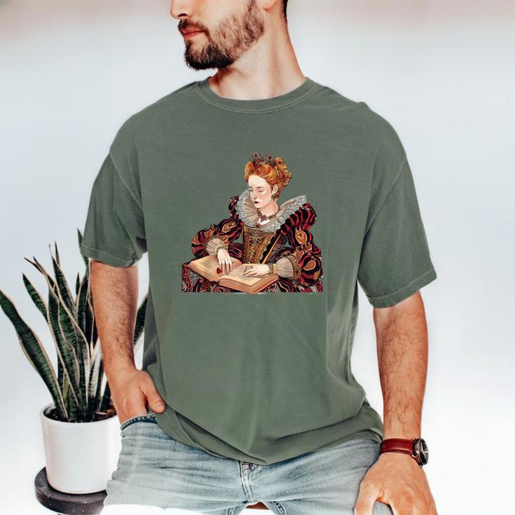 Elizabeth I Reading A Book Men's Comfort Colors T-Shirt Elizabeth I Reading A Book Men's Comfort Colors T-Shirt