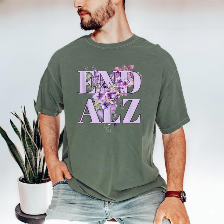 End ALZ Floral Dementia Memory Loss Alzheimer Awareness Men's Comfort Colors T-Shirt End ALZ Floral Dementia Memory Loss Alzheimer Awareness Men's Comfort Colors T-Shirt
