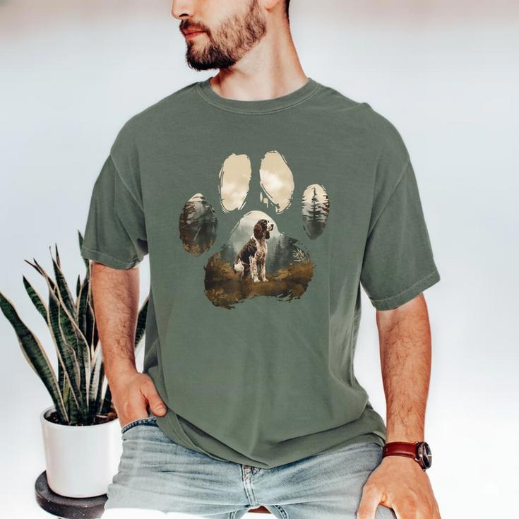 English Springer Spaniel Mountain Paw Dog Mom Dad Men's Comfort Colors T-Shirt