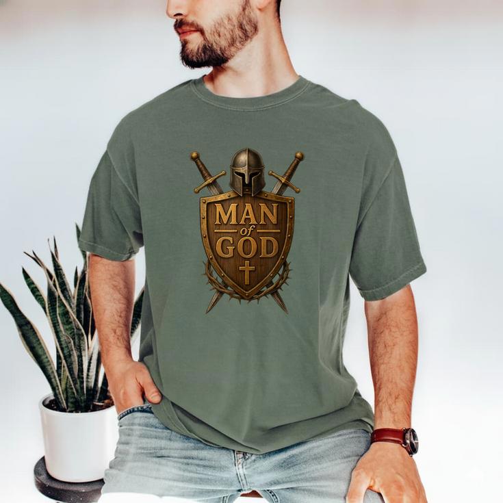 Faithful Warrior Man Of God Christian Men Knight Armor Dad Men's Comfort Colors T-Shirt