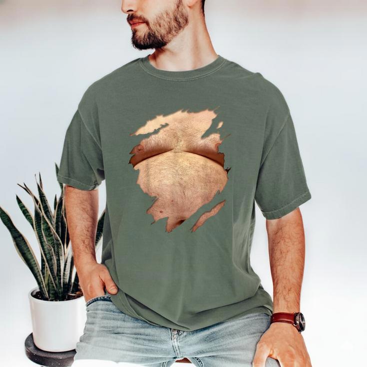 Fat Hairy Guy Big Stomach & Man Boobs Fat Dad BOD Men's Comfort Colors T-Shirt