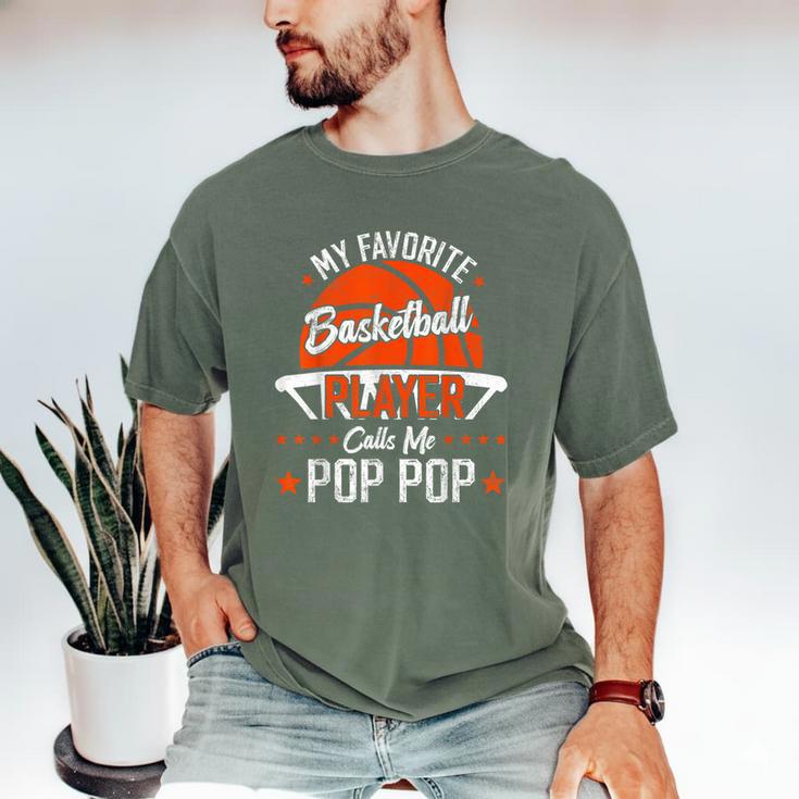 My Favorite Basketball Player Calls Me Pop Pop Funny Dad Men's Comfort Colors T-Shirt