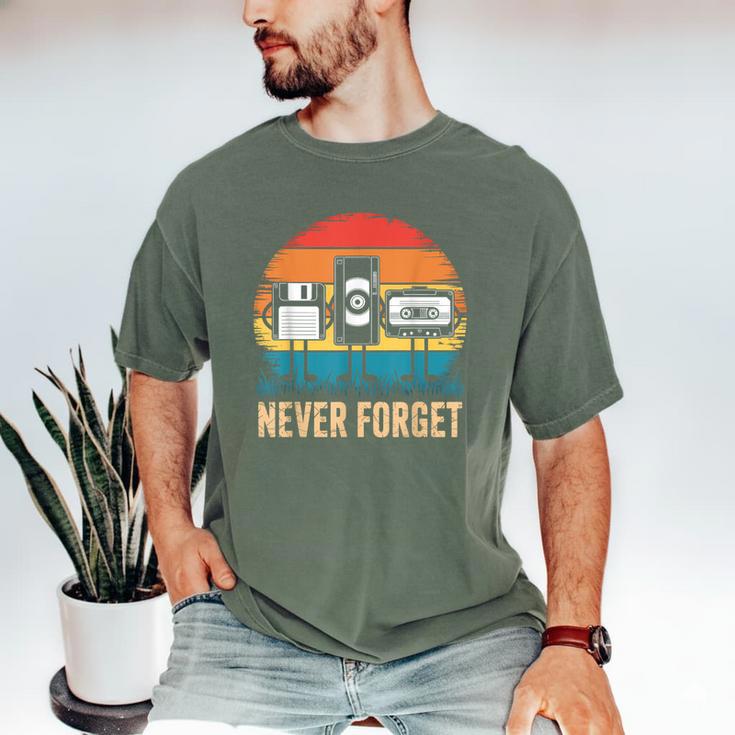Never Forget Retro 80s 90s Floppy VHS Cassette Nostalgia Men's Comfort Colors T-Shirt