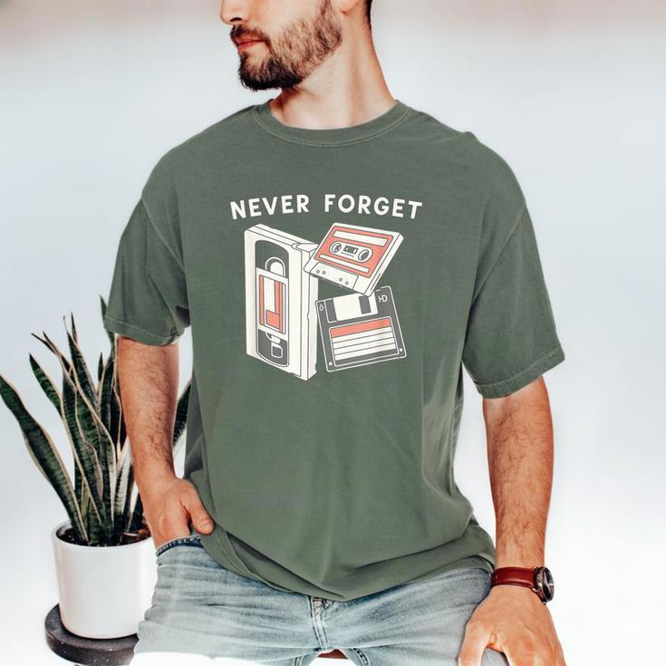 Never Forget VHS Tape Cassette Floppy Disk Nostalgia 80s 90s Men's Comfort Colors T-Shirt Never Forget VHS Tape Cassette Floppy Disk Nostalgia 80s 90s Men's Comfort Colors T-Shirt