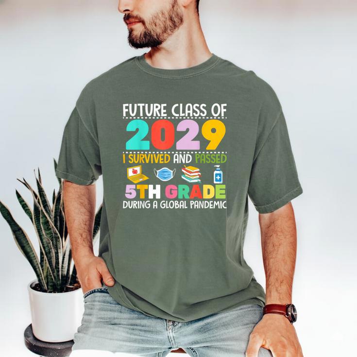 Future Class Of 2029 I Survived Passed 5th Grade Graduation Men's Comfort Colors T-Shirt