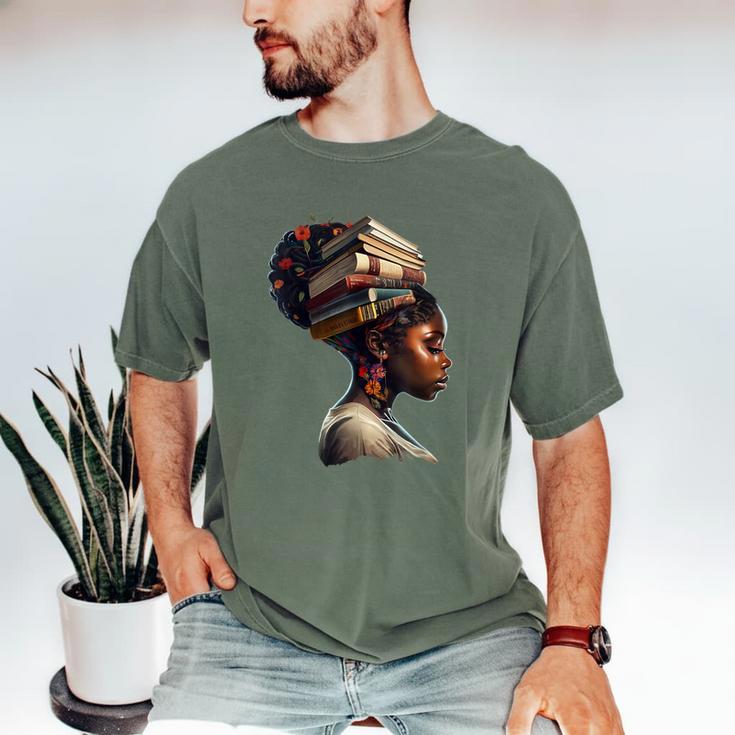 Girl Crown Of Books African Teacher Black History BHM Men's Comfort Colors T-Shirt