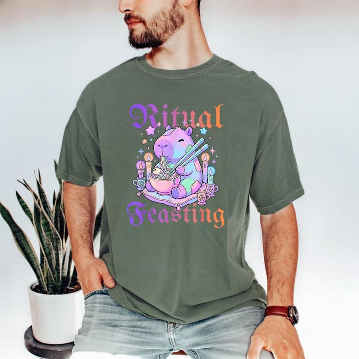 Goth Capybara Ramen Ritual Feasting Soft Introvert Art Men's Comfort Colors T-Shirt Goth Capybara Ramen Ritual Feasting Soft Introvert Art Men's Comfort Colors T-Shirt