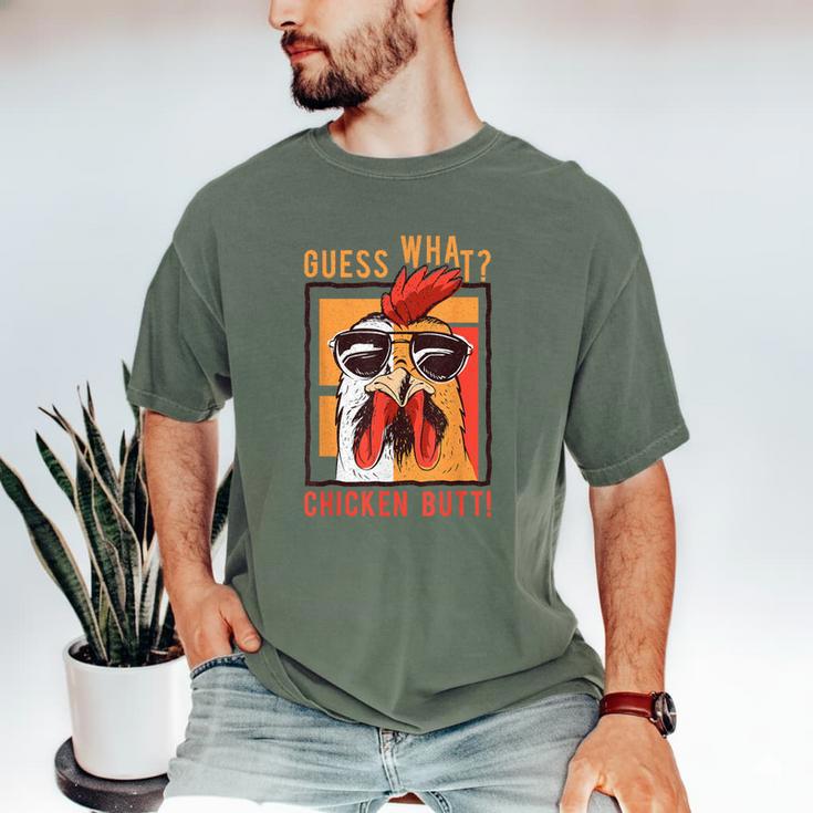 Guess What Chicken Butt DadSiblingsFriends Humor Small Men's Comfort Colors T-Shirt