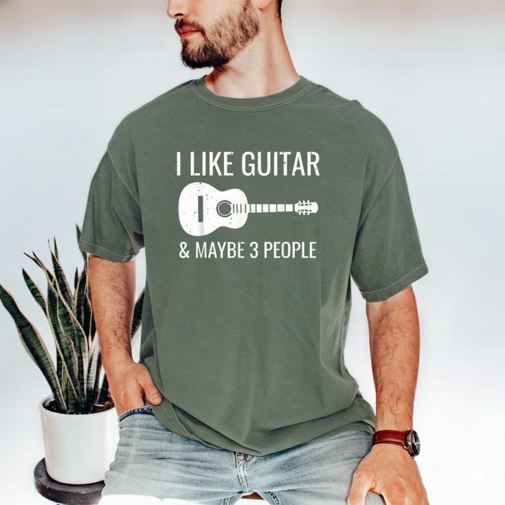 I Like Guitar & Maybe 3 People Music Introvert Guitar Men's Comfort Colors T-Shirt
