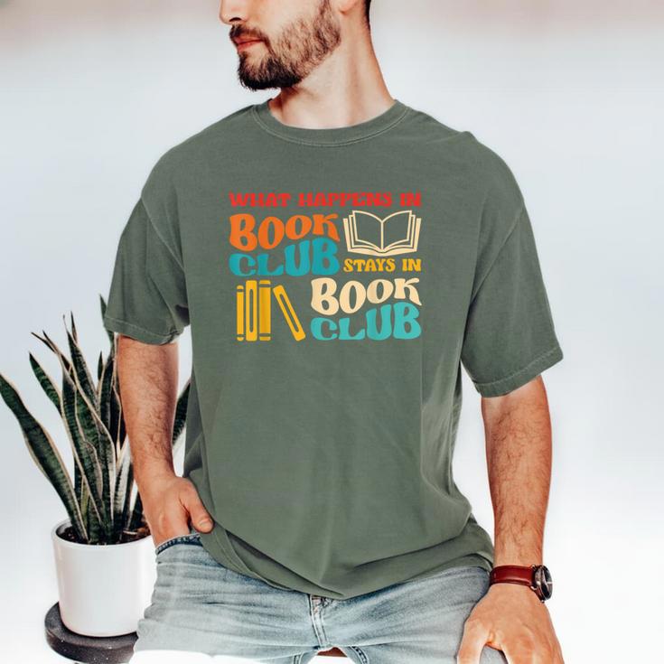 What Happens In Book Club Stays In Book Club Retro Men's Comfort Colors T-Shirt What Happens In Book Club Stays In Book Club Retro Men's Comfort Colors T-Shirt