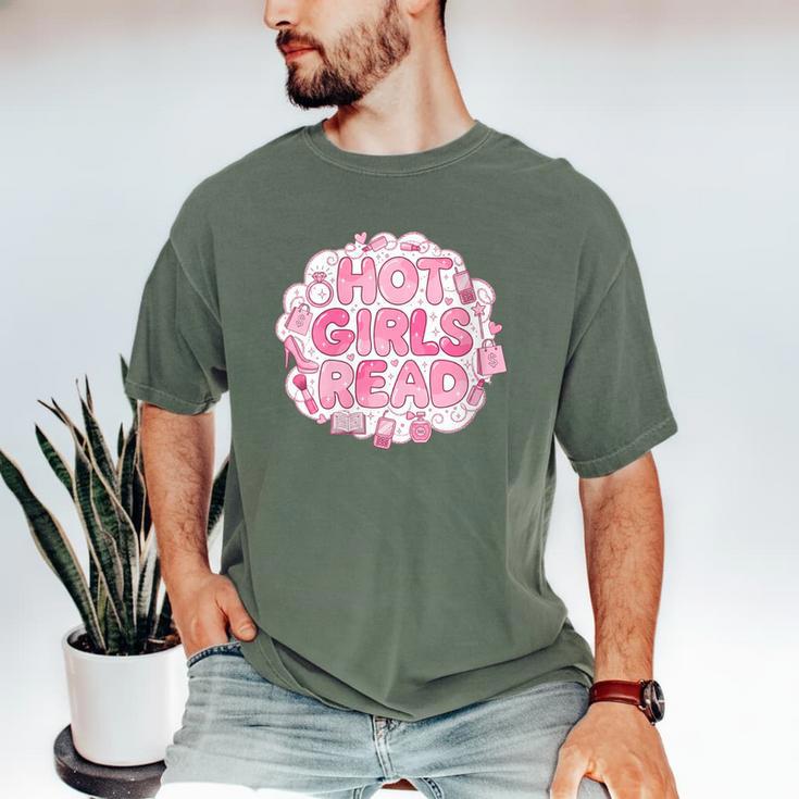 Hot Girls Read Pink Aesthetic Book Lover Reading Men's Comfort Colors T-Shirt