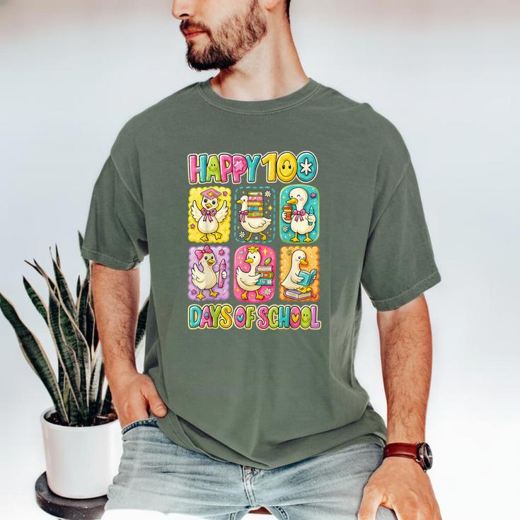 HUGvyn Happy 100 Days Of School Teacher Goose Preppy Books Men's Comfort Colors T-Shirt HUGvyn Happy 100 Days Of School Teacher Goose Preppy Books Men's Comfort Colors T-Shirt