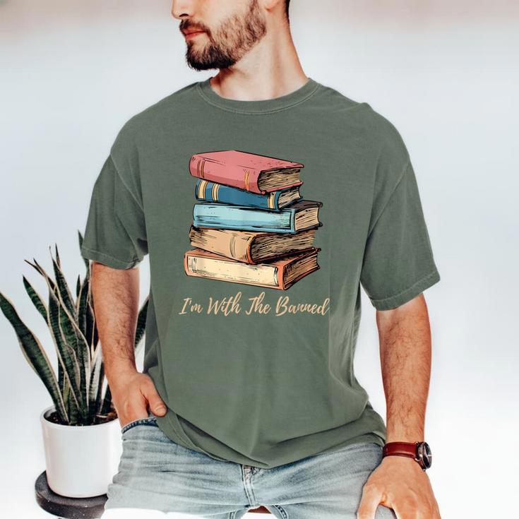 I'm With The Banned Read Banned Books Bookworm Men Women Men's Comfort Colors T-Shirt