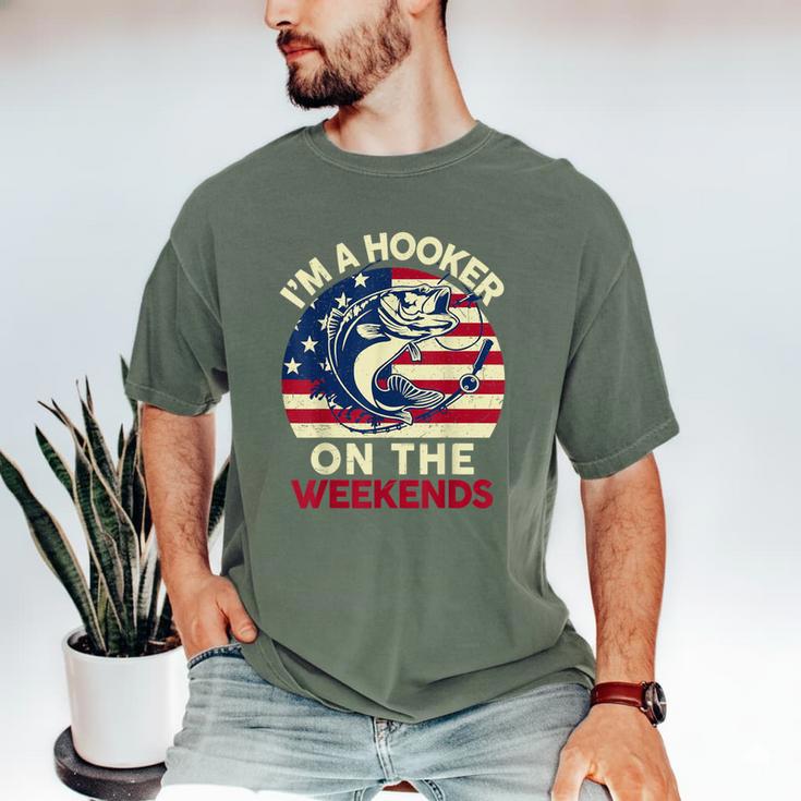 I'm Hooker On The Weekends Dirty Bass Dad Fishing Men's Comfort Colors T-Shirt
