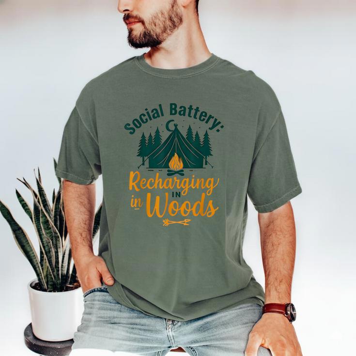 Introvert Camping Social Battery Recharging In The Woods Men's Comfort Colors T-Shirt
