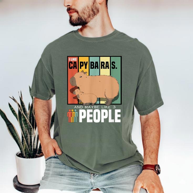 Introvert Capybara Rodent Animal Lover Antisocial Retro Men's Comfort Colors T-Shirt