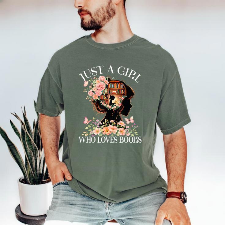 Just A Girl Who Loves Books Book Lover Reading For Women Men's Comfort Colors T-Shirt