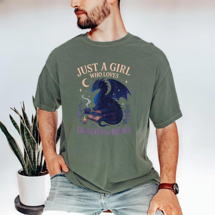 Just a Girl Who Loves Dragons And Books Fantasy Men's Comfort Colors T-Shirt