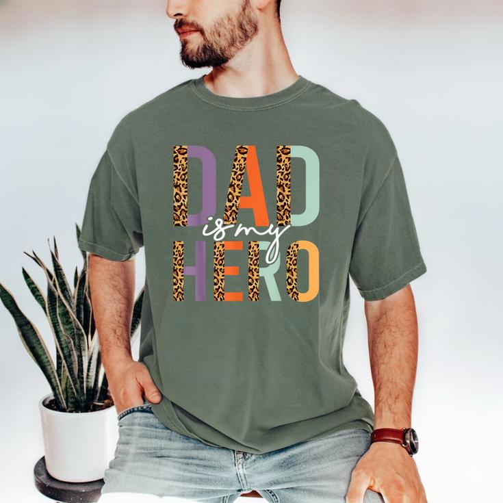 Kids Fathers Day Shirt For Son Daughter My Dad Is My Hero Men's Comfort Colors T-Shirt