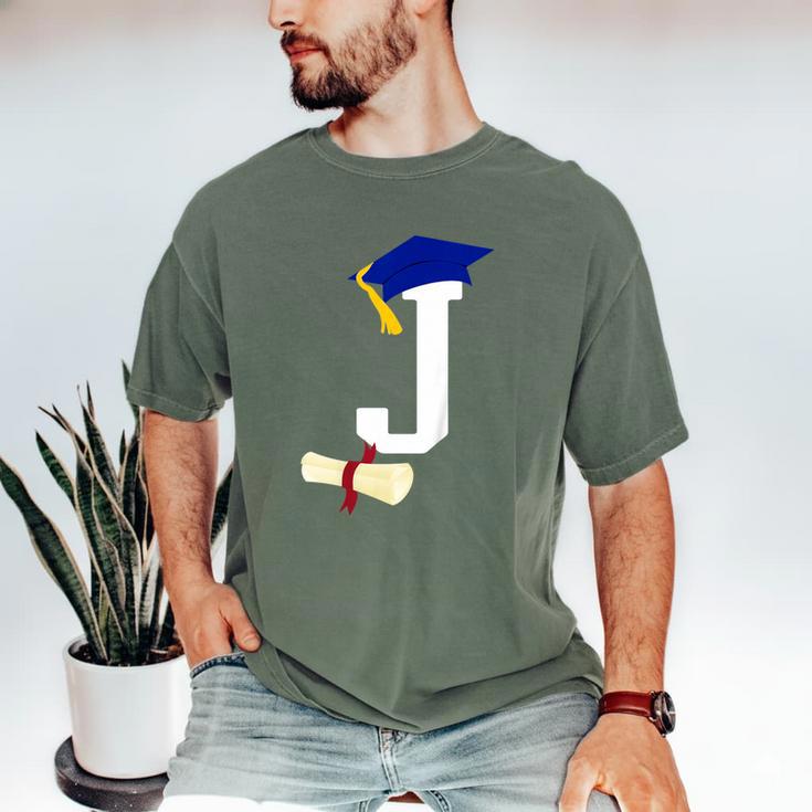 Kids Initial J Letter For Boys Preschool Graduation Kindergarten Men's Comfort Colors T-Shirt