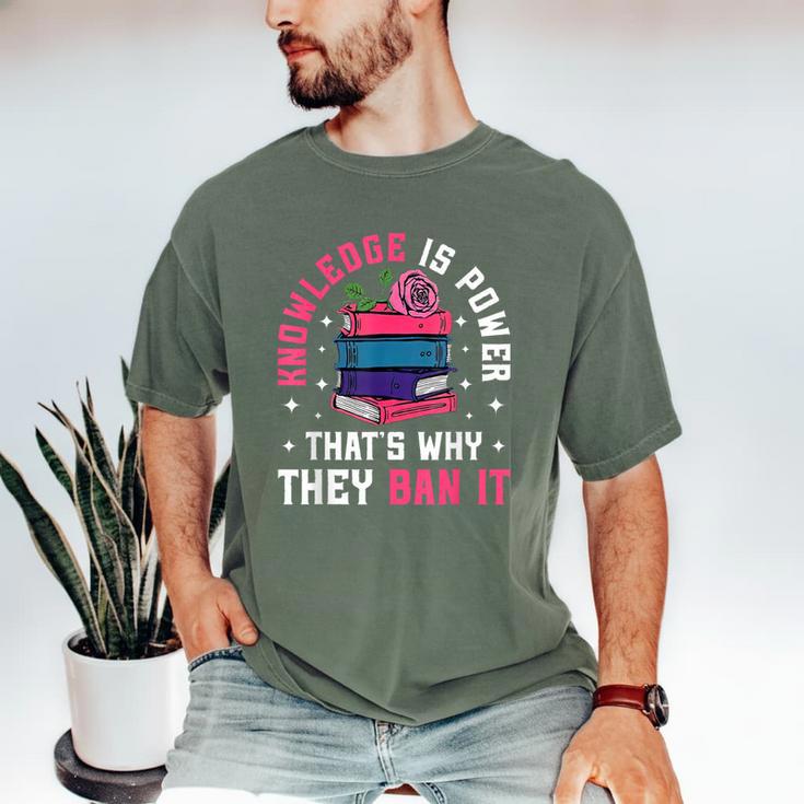 Knowledge Is Power Book Club Librarian Read Banned Books Men's Comfort Colors T-Shirt Knowledge Is Power Book Club Librarian Read Banned Books Men's Comfort Colors T-Shirt