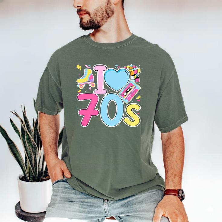 I Love 70's Retro Style Nostalgia Vibe 1970's Party Premium Tri-Blend Men's Comfort Colors T-Shirt