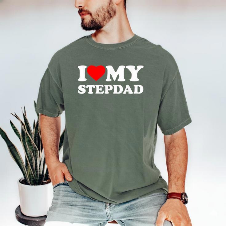 I Love My Step-Dad Heart Family Grandpa StepDad Bonus Dad Men's Comfort Colors T-Shirt