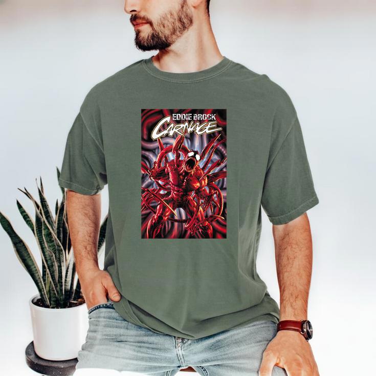 Marvel Spider-Man Eddie Brock Carnage Comic Book Cover Men's Comfort Colors T-Shirt