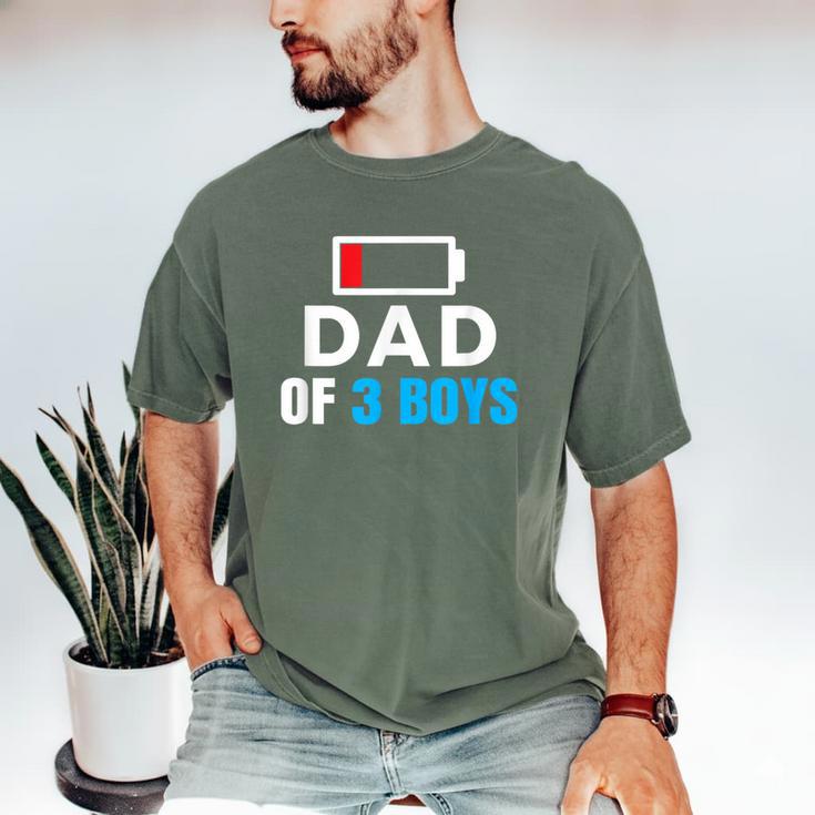 Matching Father's Day Low Battery Dad Of 3 Boys Men's Comfort Colors T-Shirt